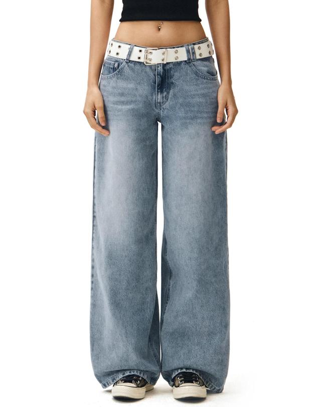데케트 우먼 Signature Low Rise Wide Jeans DCWPT004LBlueB 착용컷