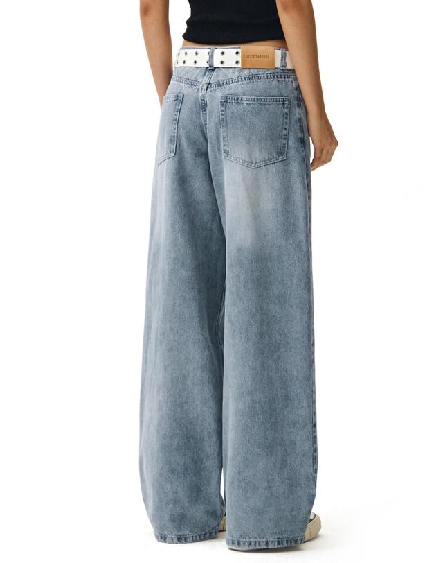 데케트 우먼 Signature Low Rise Wide Jeans DCWPT004LBlueB 착용컷