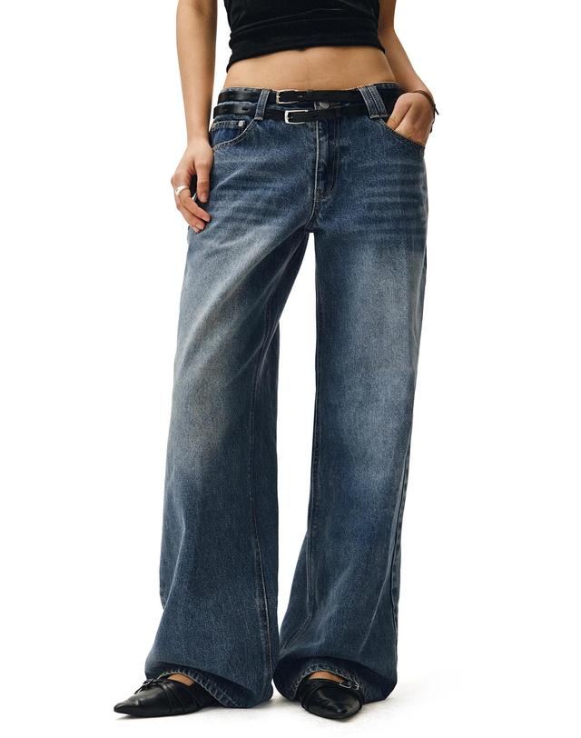 데케트 우먼 Signature Low Rise Wide Jeans DCWPT004BlueB 착용컷