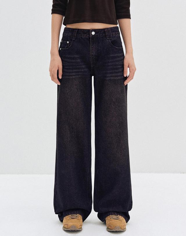 데케트 우먼 Signature Low Rise Wide Jeans DCWPT004BlackPink 착용컷