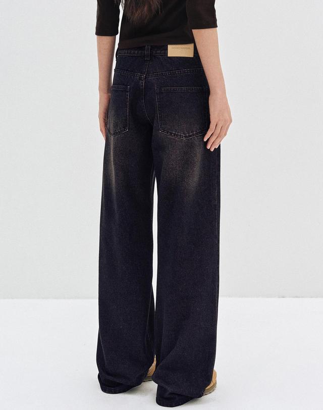 데케트 우먼 Signature Low Rise Wide Jeans DCWPT004BlackPink 착용컷