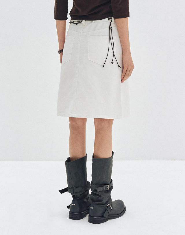 데케트 우먼 Signature Midi Skirt DCSK002IVORY 착용컷