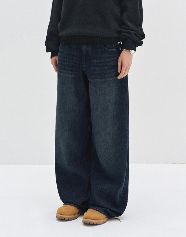 데케트 우먼 [골지데님]Wide Rib Jeans DCWPT015BLUE 착용컷