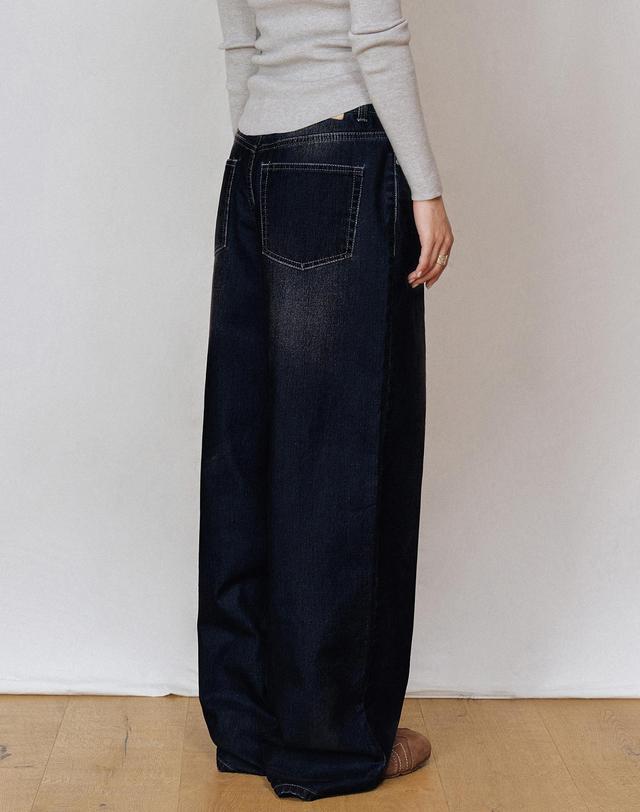 데케트 우먼 [벨벳데님]Velvet Wide Jeans DCWPT018DBLUE 착용컷