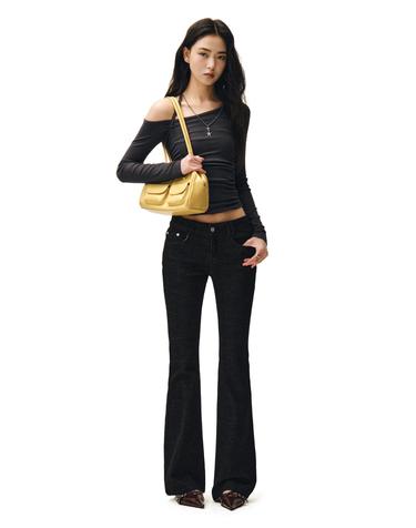 Signature Slim Low Rise Flared Jeans DCWPT006BLACK