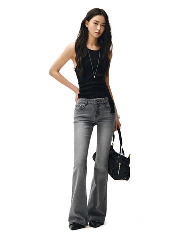 Signature Slim Low Rise Flared Jeans DCWPT006GRAY