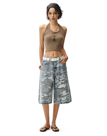 Camouflage Bermuda Pants DCWPT025LIGHTBLUE