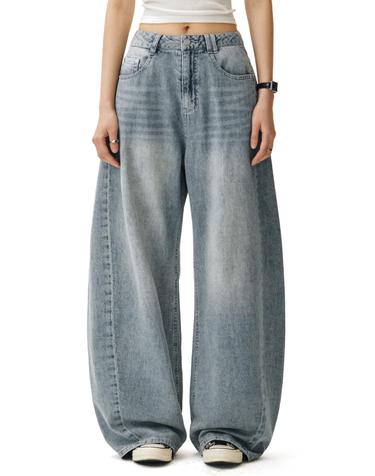 [린넨라이크]Linen Like Barrel Jeans DCWPT029LIGHTBLUE