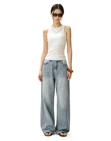 [린넨라이크]Linen Like Wide Jeans DCWPT028LIGHTBLUE