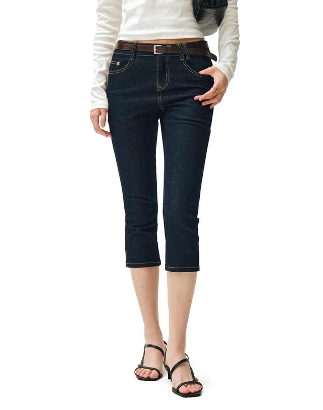 데케트 우먼 Low Rise Capri Jeans DCWPT023CPINDIGO 착용컷
