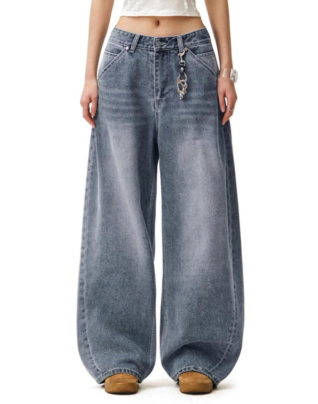 데케트 우먼 Cinchback Barrel Wide Leg Jeans DCWPT022BLUE 착용컷