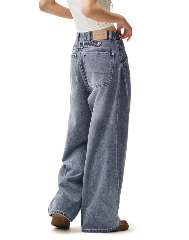 데케트 우먼 Cinchback Barrel Wide Leg Jeans DCWPT022BLUE 착용컷