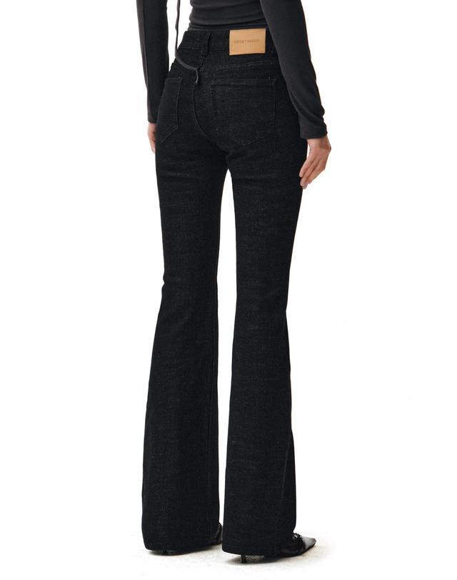 데케트 우먼 Signature Slim Low Rise Flared Jeans DCWPT006BLACK 착용컷