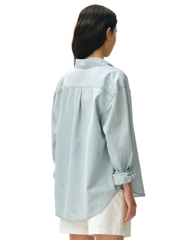 데케트 우먼 Denim Pocket Over Shirts DCWSH005LIGHTBLUE 착용컷