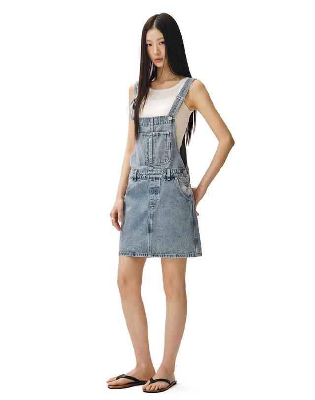데케트 우먼 Signature Bib Overalls Skirts DCWOP002LIGHTBLUE 착용컷