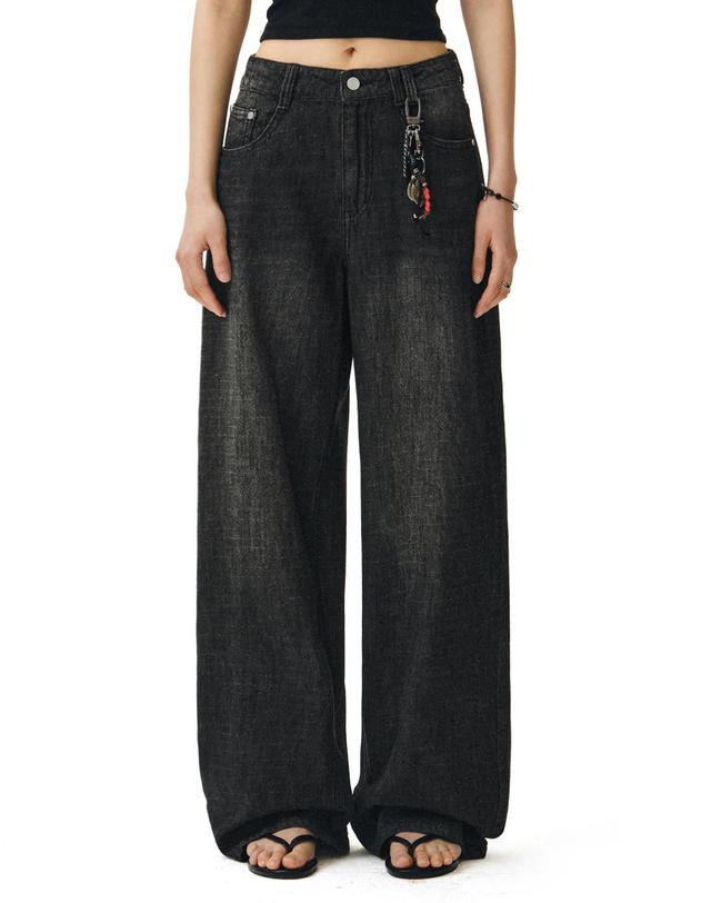 데케트 우먼 [린넨라이크]Linen Like Wide Jeans DCWPT028BLACK 착용컷