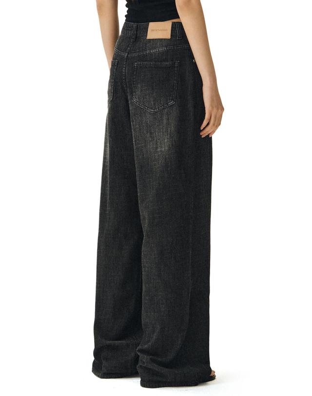 데케트 우먼 [린넨라이크]Linen Like Wide Jeans DCWPT028BLACK 착용컷