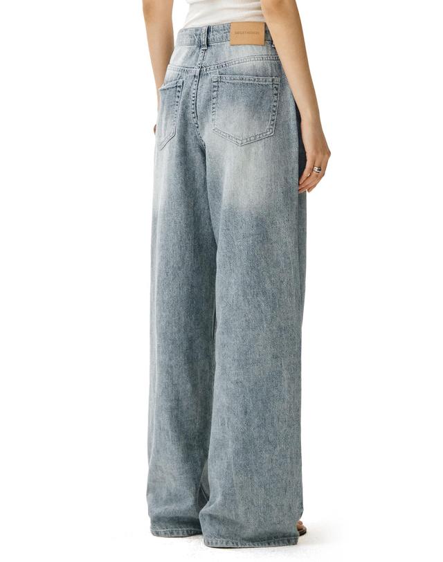 데케트 우먼 [린넨라이크]Linen Like Wide Jeans DCWPT028LIGHTBLUE 착용컷