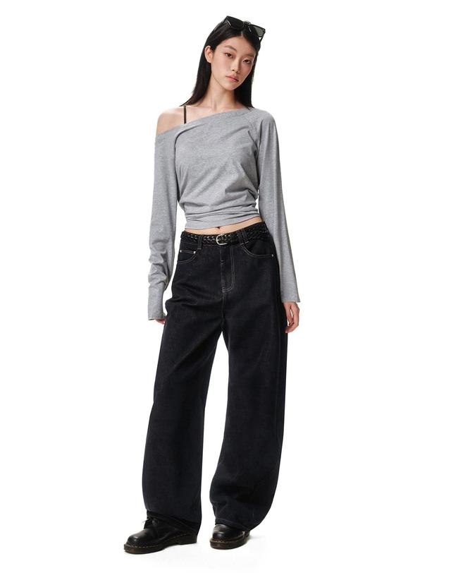 데케트 우먼 Curved Wide Jeans DCWPT013CPINDIGO 착용컷