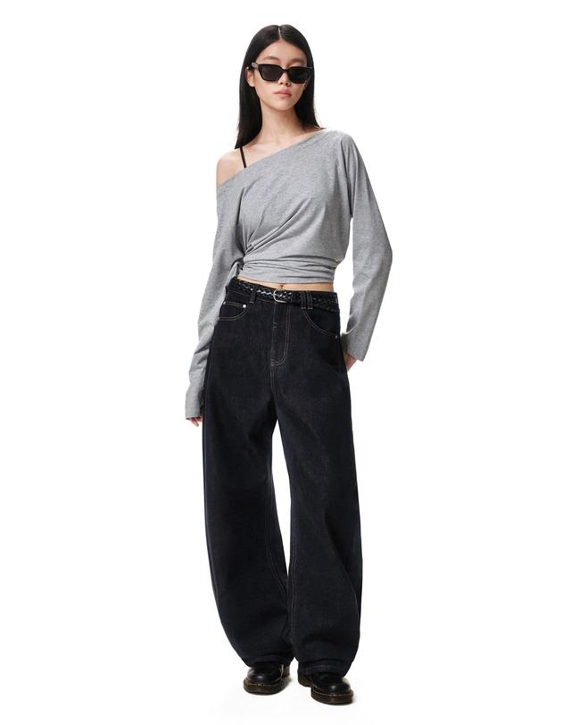 데케트 우먼 Curved Wide Jeans DCWPT013CPINDIGO 착용컷