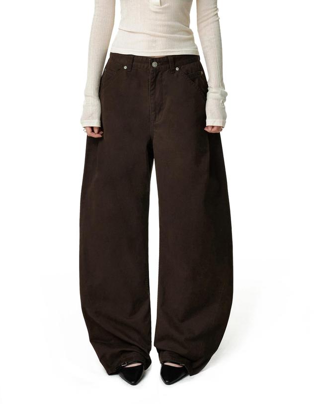 데케트 우먼 Cinchback Barrel Wide Leg Pants DCWPT022BROWN 착용컷