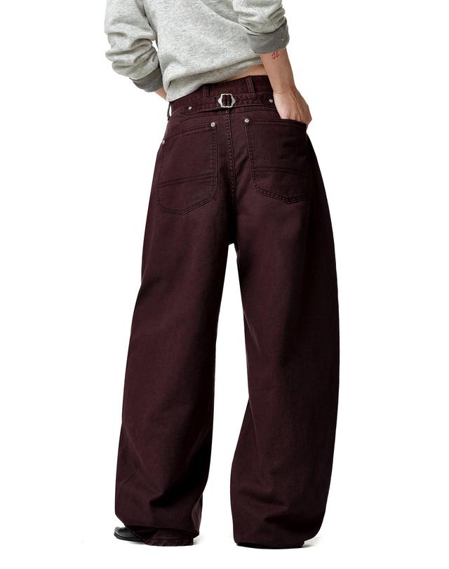 데케트 우먼 Cinchback Barrel Wide Leg Pants DCWPT022PURPLE 착용컷