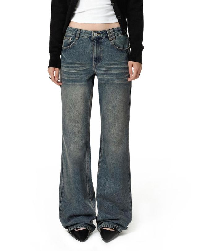 데케트 우먼 Adjustable Back Low Rise Relaxed Flared Jeans DCWPT031BLUE 착용컷