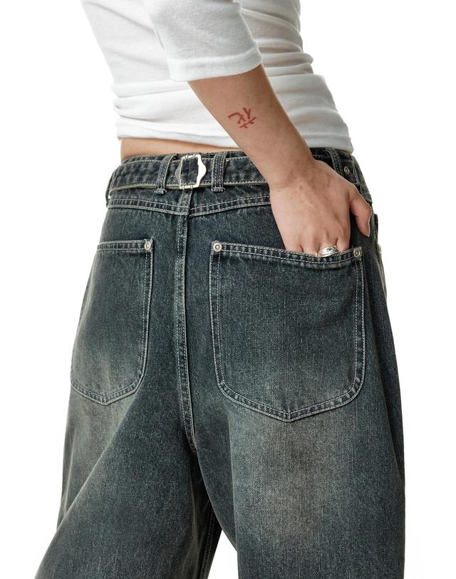 데케트 우먼 Double Knee Barrel Jeans DCWPT043BLUE 착용컷
