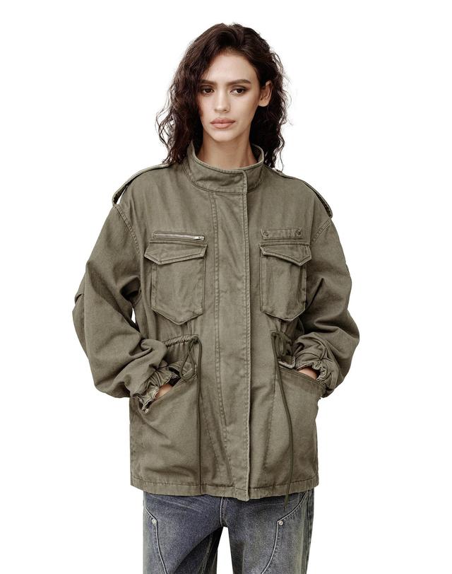 데케트 우먼 Field Jacket DCWJK003KHAKI 착용컷