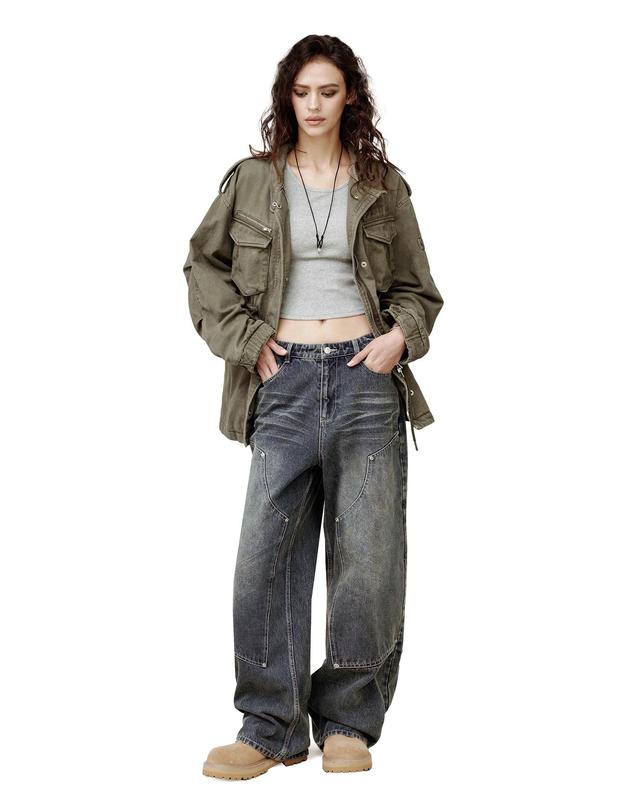 데케트 우먼 Field Jacket DCWJK003KHAKI 착용컷