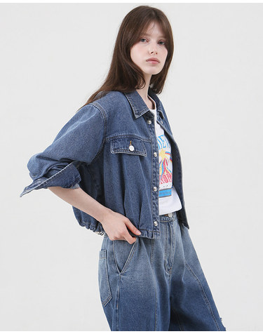 페이드 세미 크롭 데님 자켓 LB69DBM291Z