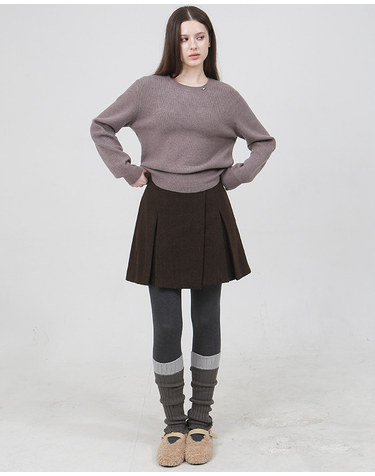 울 블렌드 패널 미니 스커트 LB6YSKM191Z