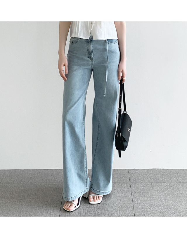 루미에반 제천 벨트 와이드 데님 LB65DLM202W 착용컷