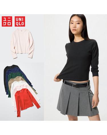 유니클로 재팬 여성 롱 슬리브 미니 긴팔 티셔츠 7컬러 487579