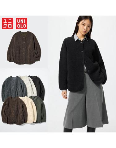 유니클로 재팬 여성 보아 플리스 릴랙스 가디건 후리스 자켓 6컬러 488302