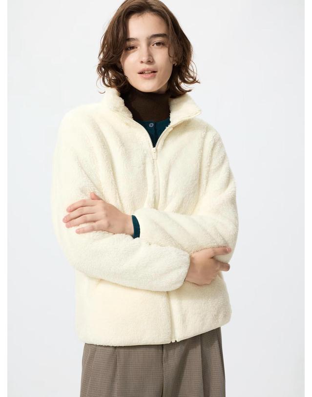 유니클로 유니클로 재팬 퍼리 플리스 풀 집업 자켓 후리스 점퍼 9컬러 487598 착용컷