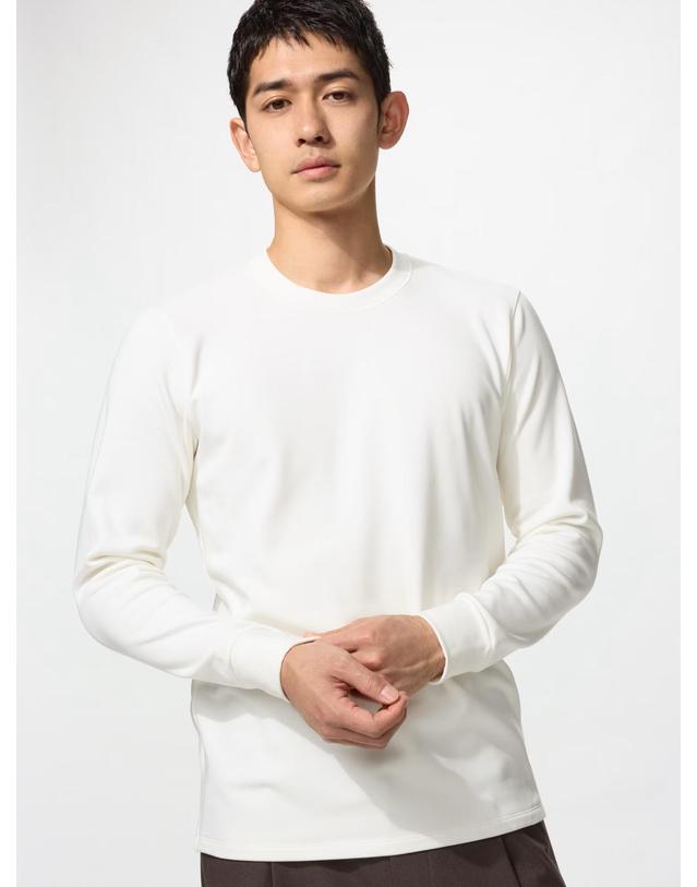 유니클로 유니클로 재팬 울트라웜 히트텍 크루넥 티셔츠 남성 겨울 내복 6컬러 492334 착용컷