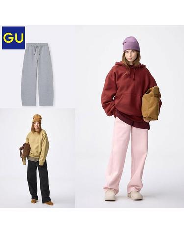지유 GU 지유 헤비웨이트 스웨트 배럴 레그 팬츠/롱 기장 남녀 공용 5컬러 357922