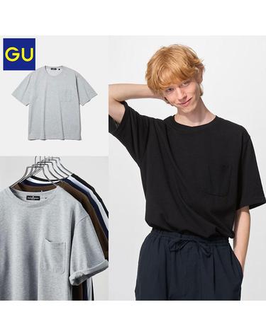 지유 GU x 엔지니어드 가먼츠 드라이 카노코 크로스넥 반팔 티셔츠 남녀 공용 5컬러 359796