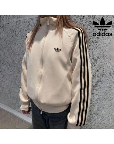 아디다스 오리지널 니트 벌룬 트랙 탑 저지 트레이닝복 자켓 원더 화이트 KQ5490