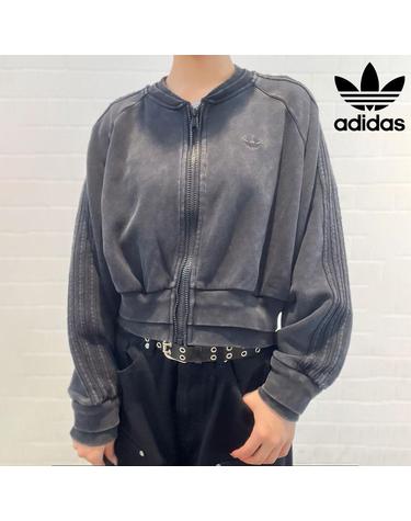 아디다스 오리지널 SST 더블 레이어드 크롭 트랙 탑 자켓 블랙 KS9141