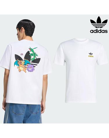 아디다스 오리지널 x 포켓몬 도쿄 1 남녀 공용 반팔 티셔츠 화이트 LK3879
