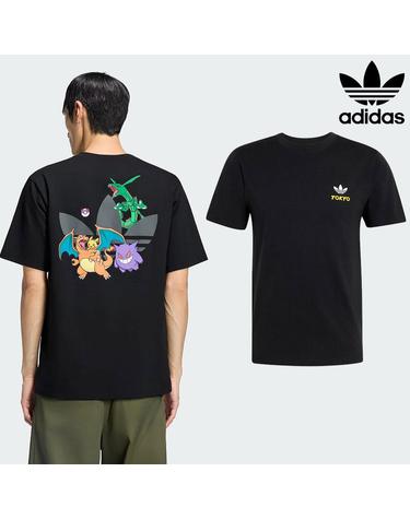 아디다스 오리지널 x 포켓몬 도쿄 1 남녀 공용 반팔 티셔츠 블랙 LK3880