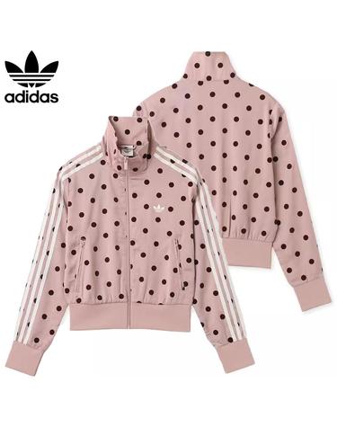 아디다스 오리지널 새틴 폴카닷 도트 트랙 탑 저지 트레이닝복 자켓 라일락 LI2851