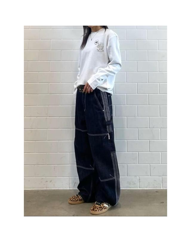 아디다스 아디다스 오리지널 데님 워크 팬츠 남녀 공용 청바지 인디고 데님 KG6450 착용컷