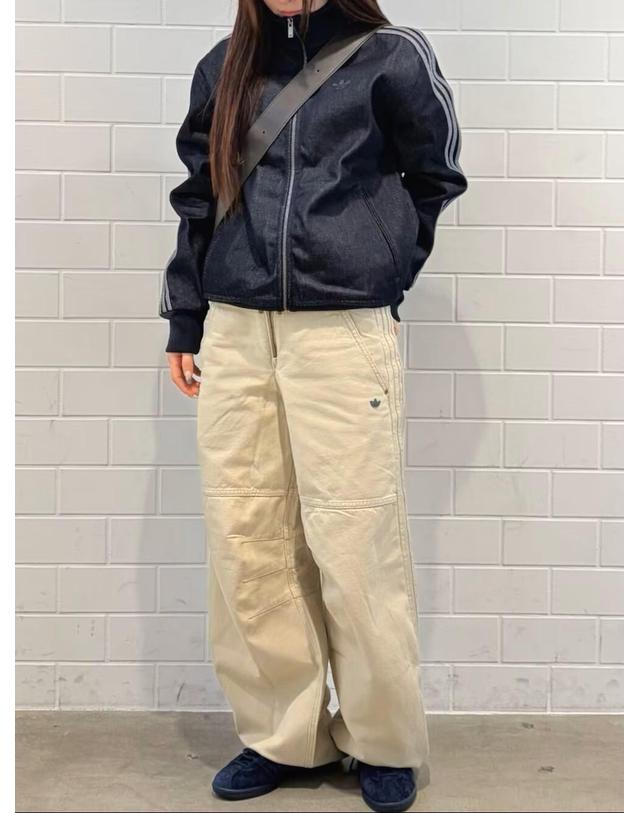 아디다스 아디다스 오리지널 데님 파이어버드 트랙 탑 저지 자켓 청자켓 인디고 데님 KS2229 착용컷