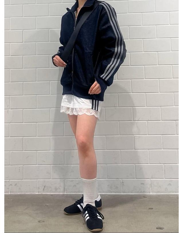 아디다스 아디다스 오리지널 데님 파이어버드 트랙 탑 저지 자켓 청자켓 인디고 데님 KS2229 착용컷