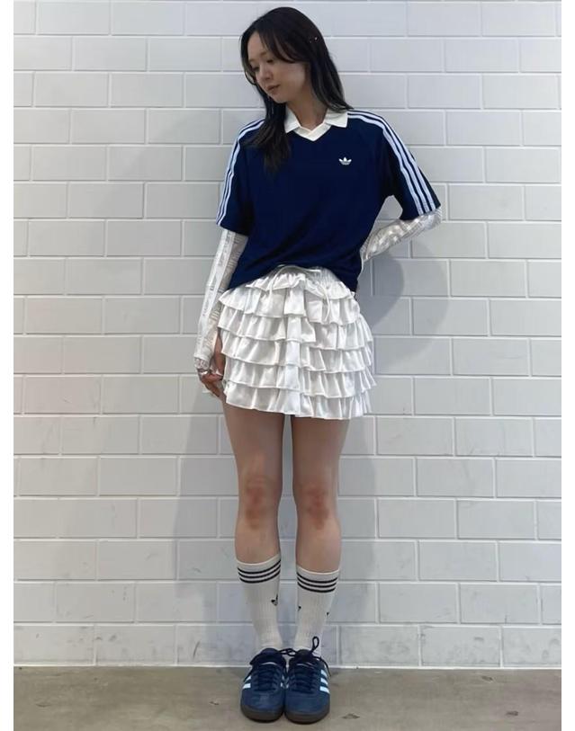 아디다스 아디다스 오리지널 x 뷰티앤유스 풋볼 저지 반팔 카라 티셔츠 나이트 인디고 KS7239 착용컷