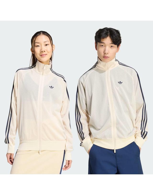 아디다스 아디다스 오리지널 파이어버드 메쉬 트랙 탑 저지 자켓 트레이닝복 원더 화이트 KW7374 착용컷