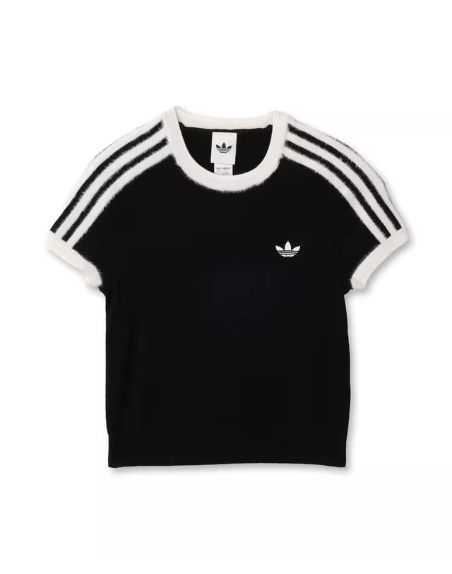 아디다스 아디다스 오리지널 여성 3S 스트라이프 니트 반팔 티셔츠 2컬러 KS7375 KS9952 착용컷